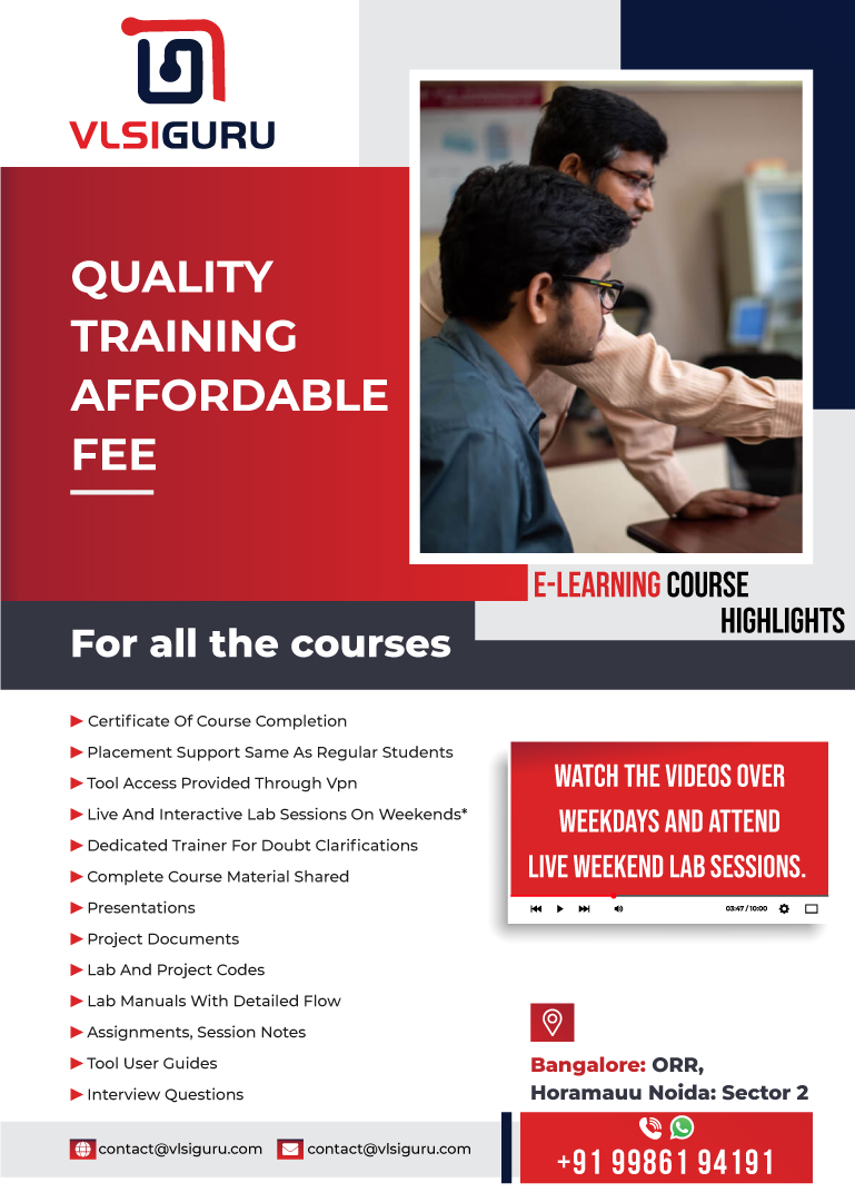 VLSIguru quality traning affordable fee in Bangalore